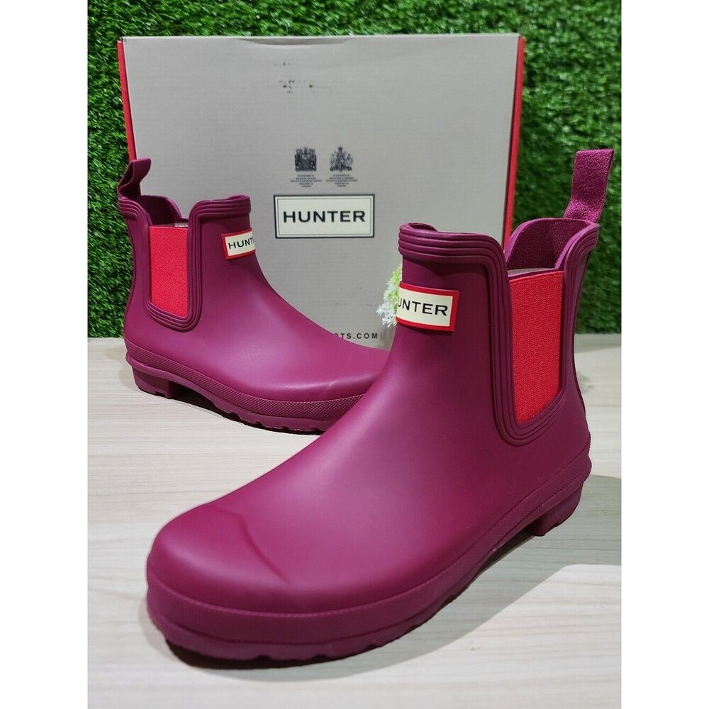 Hunter Women's Original Chelsea Rain Boots - Hayes Burgundy/Red Chili US 8 NEW